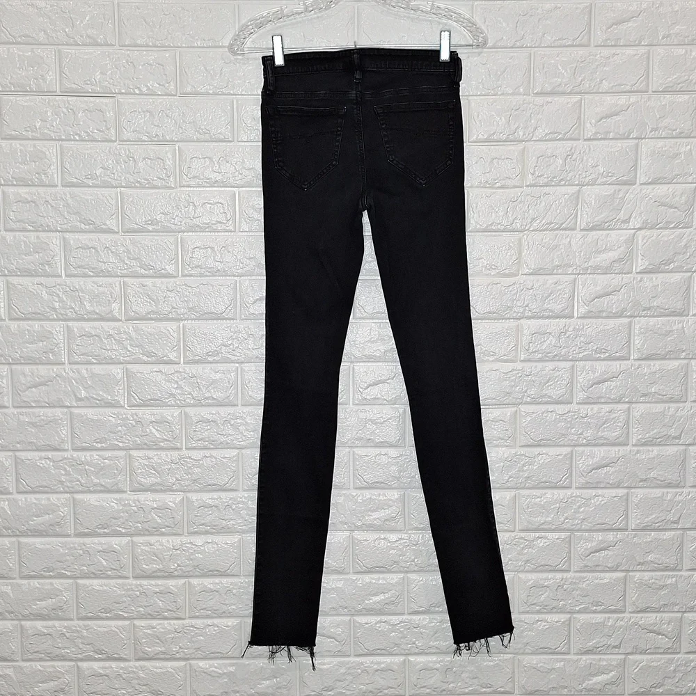 DIESEL Black Skinzee Super Slim Skinny Regular Waist Distressed Jean w/ …